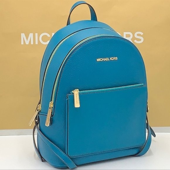 Michael Kors Adina Medium Backpack Leather Lagoon - Picture 3 of 16